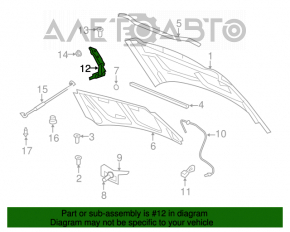 Right hood hinge Jeep Patriot 11-17