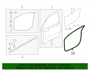 Door seal front left Mitsubishi Outlander Sport ASX 10-