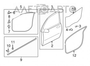 Door seal front left Mitsubishi Outlander Sport ASX 10-