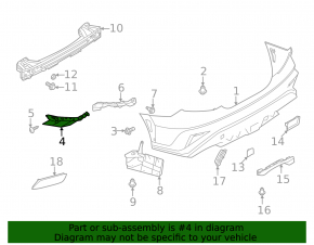 Lower left rear bumper mount for Subaru WRX 2020-2026