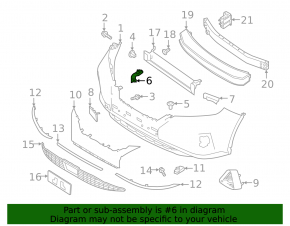 Fastening of the upper cover of the front bumper right Nissan Murano z52 19-