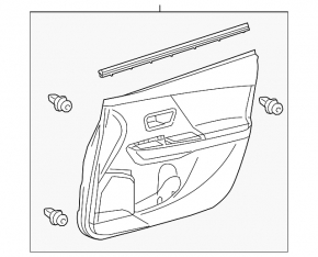 Door trim panel front left Toyota Prius V 12-14 leather dark gray
