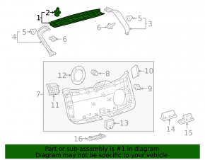 Upper trunk door trim Lexus NX200t NX300 NX300h 15-21 black