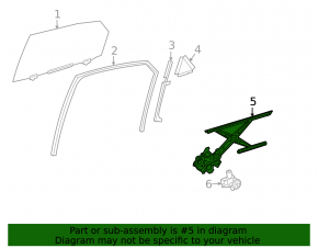 Window lifter with motor rear right Lexus NX200t NX300 NX300h 15-21