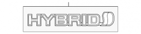 The "Hybrid" emblem on the tailgate of the Toyota Rav4 19-24