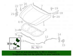 Hood Lock Hyundai Sonata 11-15