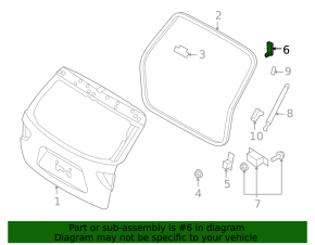 Left tailgate stop Hyundai Santa FE Sport 13-18 on the door
