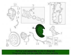 Rear left brake disc cover Chevrolet Equinox EV 24-26