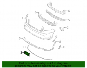 Kia Sorento 21-24 HEV, PHEV Front Bumper License Plate