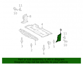 Radiator deflector left Mazda3 MPS 09-13