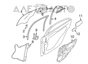 Rear right door glass Mazda6 03-08