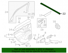 Lincoln Corsair 20-26 rear right door glass seal