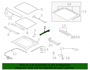 Sunroof mechanism frame VW Jetta 19-24