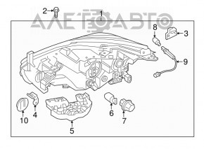 Headlight front right Nissan Murano z52 15-18 complete prerest LED