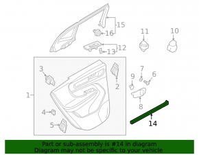 Glass seal inner rear right Volvo XC40 19-25