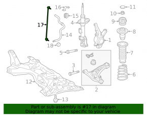 Front left stabilizer link for Toyota Prius C 12-19