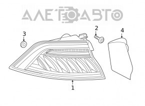 Left outer fender light for Audi Q8 19-23