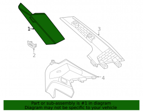 Rear pillar trim in front of the window, left, BMW i4 22-26, black