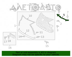 Upper radiator grille mount Lexus RX350 RX450h 20-22