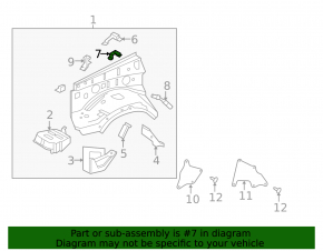 Upper center bracket for the left fender apron for a Toyota 4Runner 10-24