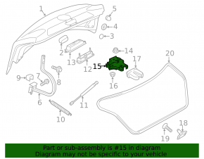 Trunk lid lock VW Passat 20-22