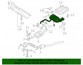 Rear muffler with barrel for VW Tiguan 09-18 AWD