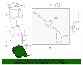 Battery tray Infiniti Q50 14-20 3.0T, 3.7