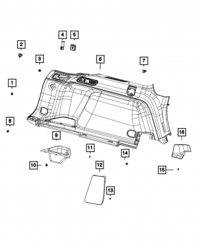 Left arch trim for Jeep Grand Cherokee WL 22-25 black