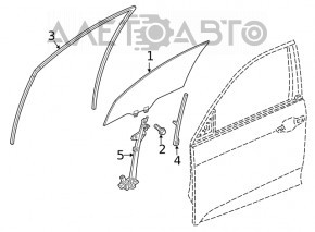 Glass seal front left Honda Insight 19-22