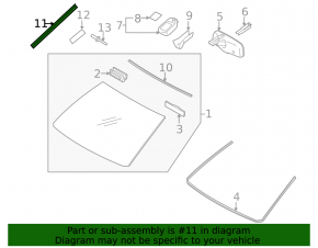 Left windshield molding for Lexus GX460 10-23