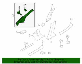 Front pillar trim right Nissan Leaf 18 - black under speaker