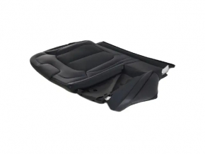 Rear seat back trim, 2nd row, left, Jeep Grand Cherokee WL 22-26, black leather. Blue stitching