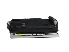 Rear seat back trim, 2nd row, left, Jeep Grand Cherokee WL 22-26, black leather. Blue stitching