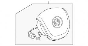 Airbag in steering wheel driver VW Touareg 11-17 black