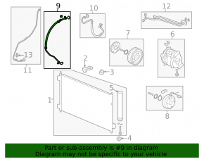 Air conditioning hose, compressor, heater, first Honda Accord 2013-2017 2.4