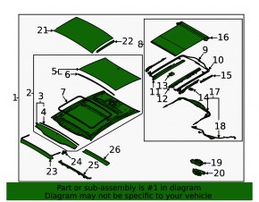 Kia K5 21-24 panoramic sunroof assembly with beige curtain