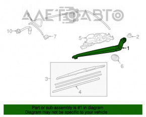 Rear wiper arm Lexus RX350 RX450h 16-22