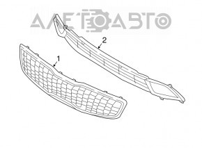 Lower grille front bumper Kia Forte 4d 17-18 rest