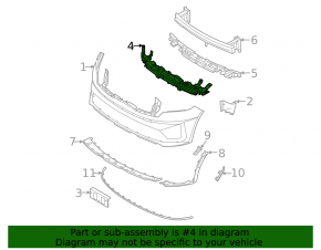 Front bumper bracket center Kia Sorento 21-24 HEV, PHEV