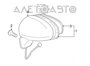 Side mirror left Toyota Prius V 12-17 5 pins, red