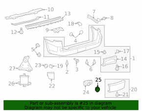 Mounting ring for rear bumper parking sensors for Toyota Land Cruiser 13-15