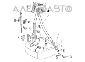 Seat belt latch front left Audi A4 B9 17- black