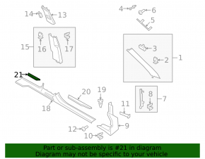 Rear left door sill insert for Porsche Cayenne 19-23 chrome, Cayenne