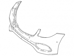 Bare front bumper for Mercedes W213 E 17-20 with parking sensors, AMG pack, silver, scratches