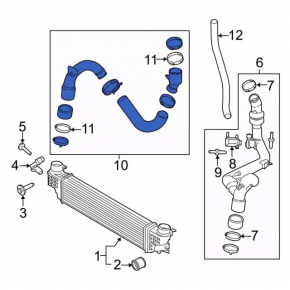 Intercooler pipe assembly right Ford Edge 15-18 2.0T