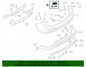 Left rear bumper mount for Lincoln Corsair 20-26