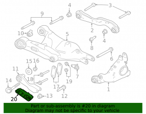Right rear lower control arm trim for Land Rover Range Rover Velar 18-23