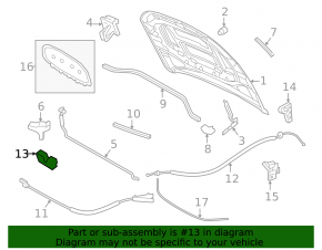 VW Jetta 19 Hood Lock - with Sensor