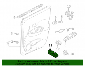 Front left window lift control Nissan Kicks 18-24