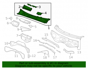 Windscreen wiper grille plastic Audi Q7 16-19